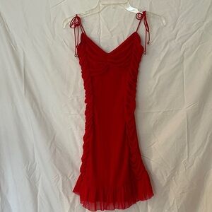 Selfie Leslie Scarlet Ruched Mini Dress - Size S - Like New